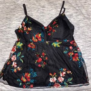 Black and floral candie’s tank